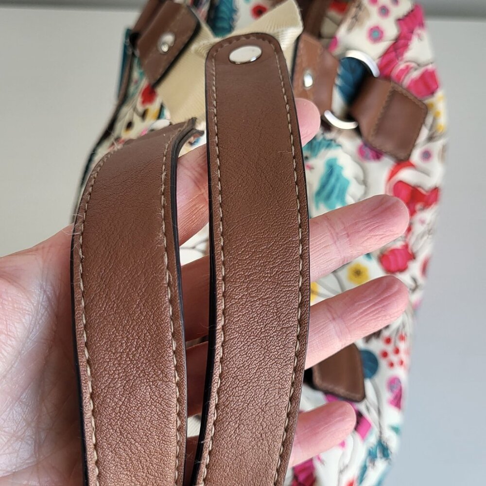 Lily Bloom Floral Canvas Satchel Bag | Multicolor Cats Shoulder Handbag Y2K - Picture 7 of 16